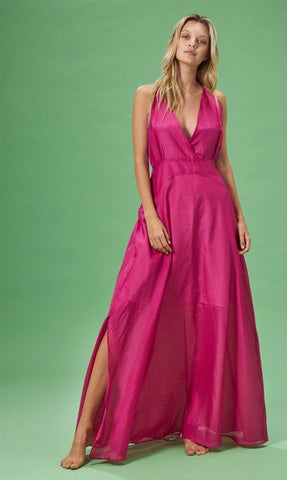 “GRECIA” Silk Cotton Violet Dress