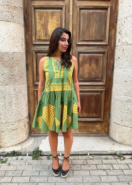 “Iris” Boho Dress - Green