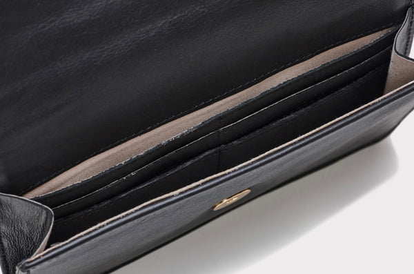 “Bianca” Leather Belt bag - Black