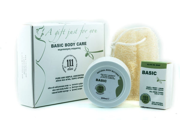 Natural skincare gift set for SENSITIVE SKIN | Home spa kit | CP soap, shea butter body butter, natural luffa