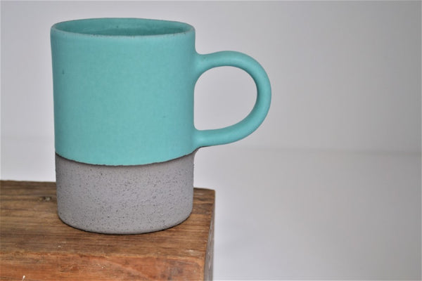 Handmade Ceramic Mug (Light blue - Grey)