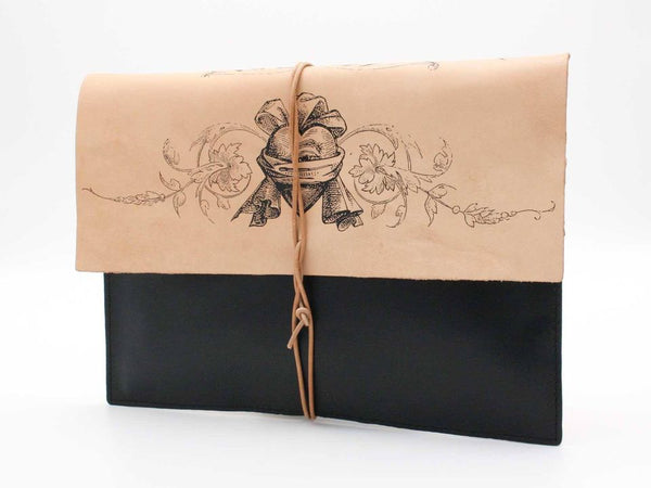 Leather Clutch Envelope Large, Dead Emoticon