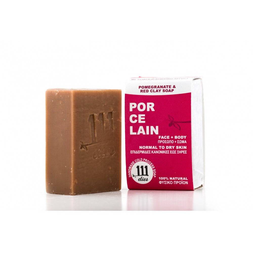 PORCELAIN-pomegranate+red clay soap
