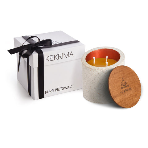 Luxury Handcrafted Candles 100% Pure Beeswax (White - Large)