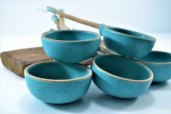 Handmade Ceramic Branch Dipper Deep Turquoise Blue