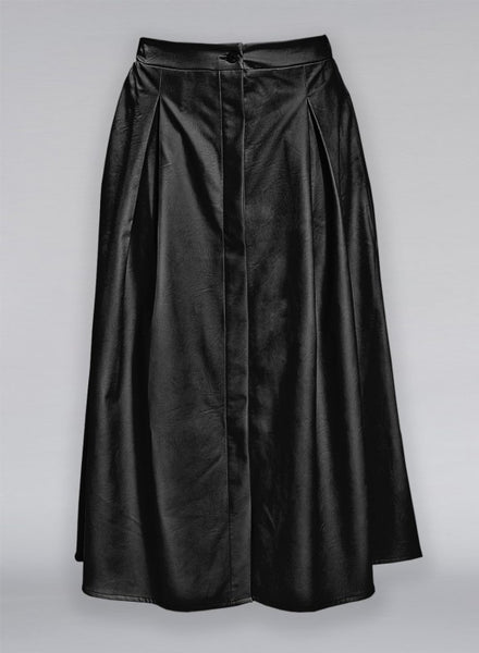 SKIRT TWO PLEATS FAUX LEATHER
