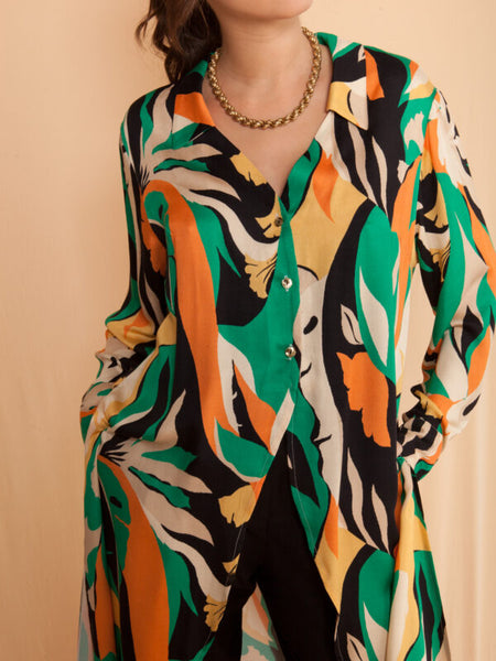 Camellia Green Long Shirt