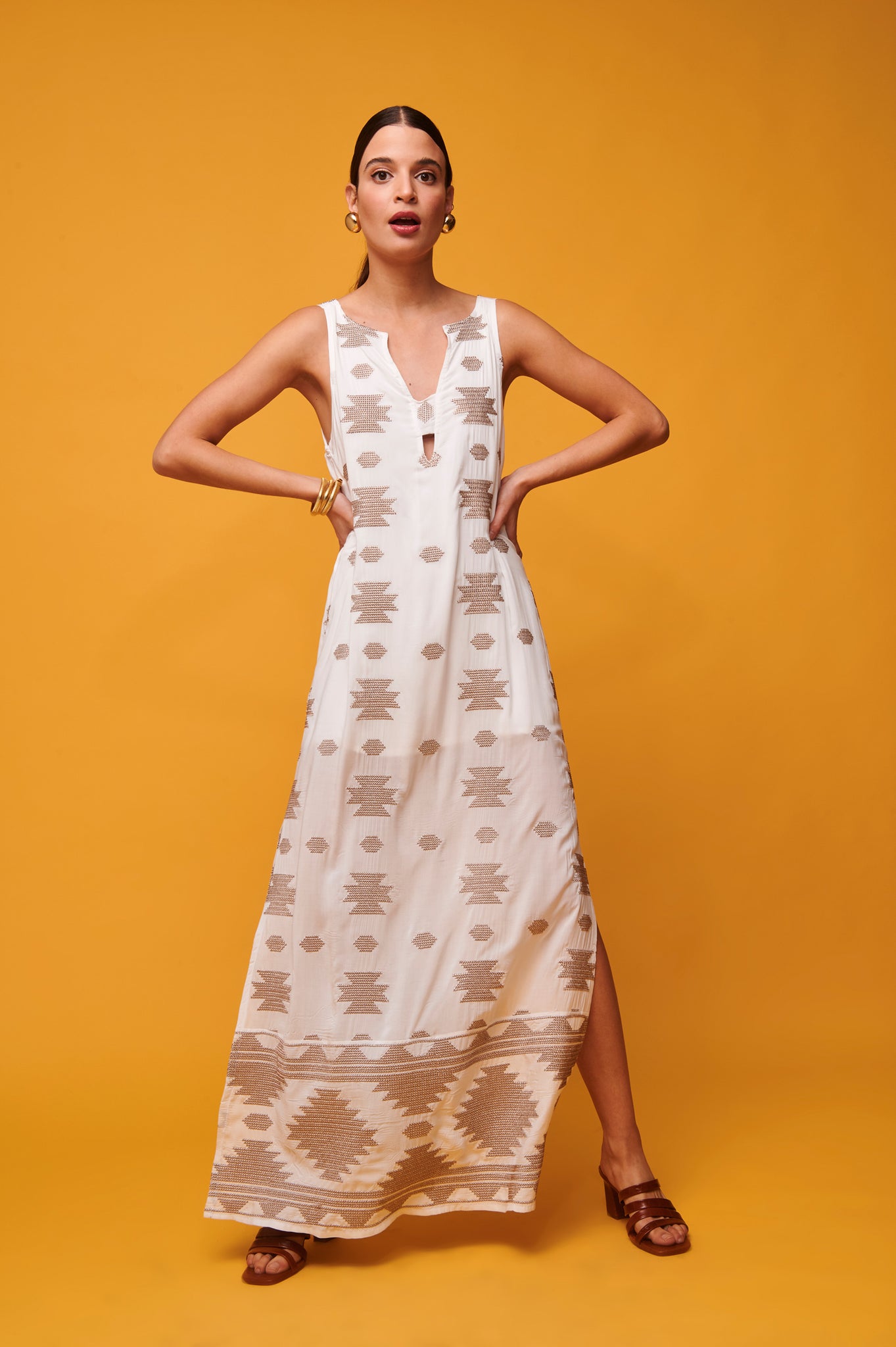 Grace Boho Maxi Dress – White Nema Resort Wear