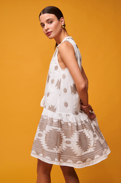 "Chara" Boho Dress – White Nema Resort Wear