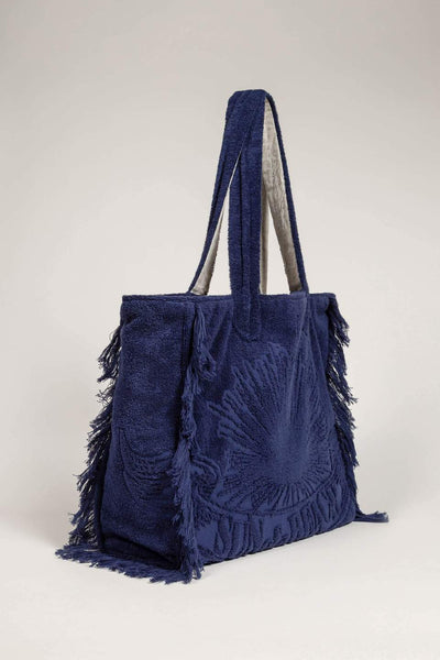 JUST NAVY TERRY TOTE BEACH BAG