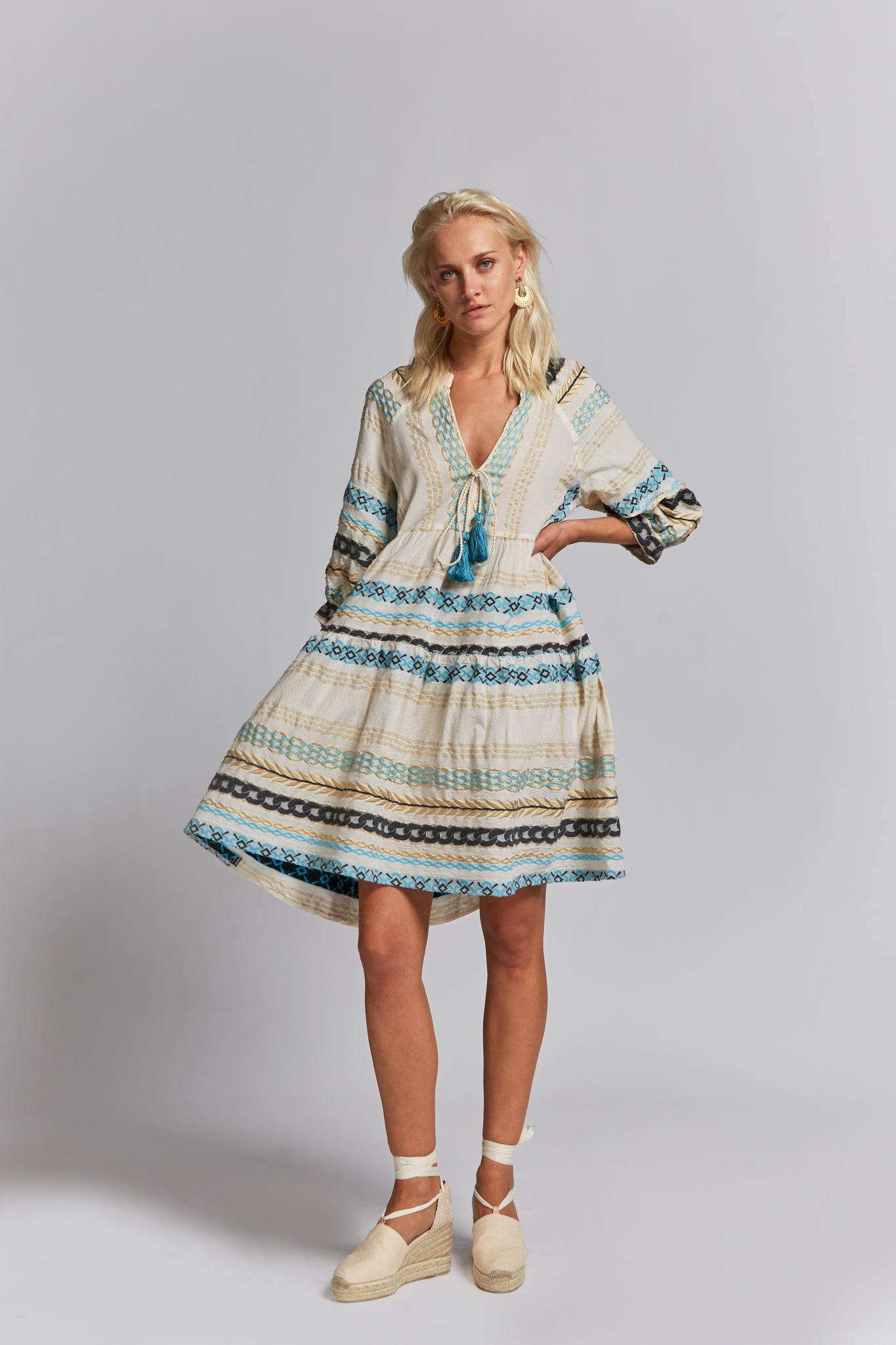 Eftychia Embroidered Dress – Multi