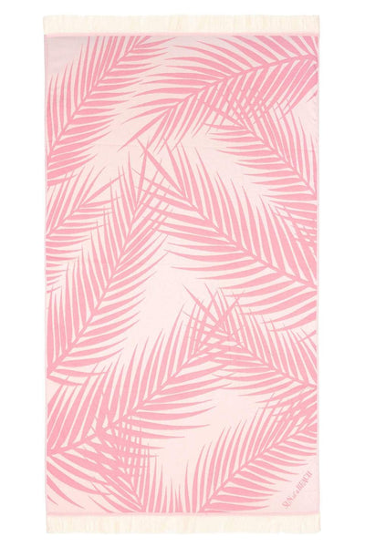 PALM SPRINGS PINK FEATHER BEACH TOWEL