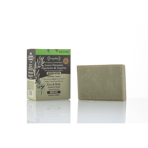 Edible-Pure Cretan Olive oil Face & Body Soap Green Clay