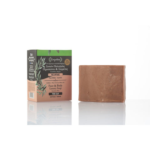 Edible-Pure Cretan Olive oil Face & Body Soap Pink Clay