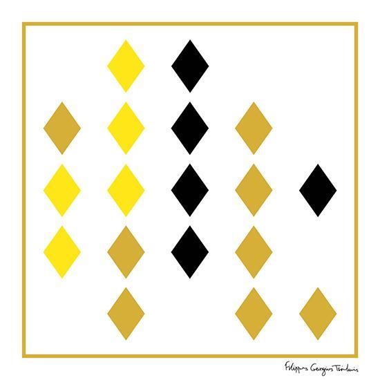 Silk Scarf - "Artist's Rhombs" bandana square 52