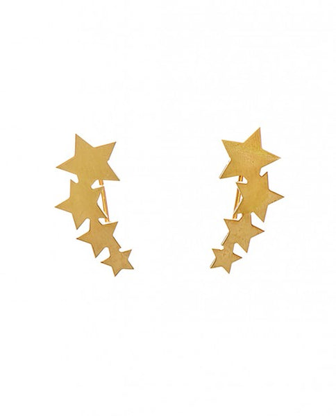 EARRINGS STARS CLIMBERS GOLD