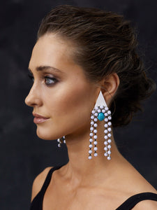 Earrings White & Blue