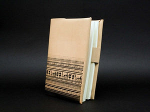 Leather Book/Journal Cover, Refillable cover. Geometrical Period