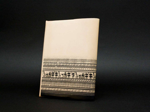 Leather Book/Journal Cover, Refillable cover. Geometrical Period