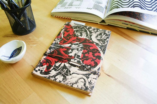 Leather Journal Notebook A5, Gothic Ornament.