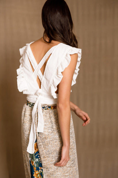 Liliana white embroidered vest
